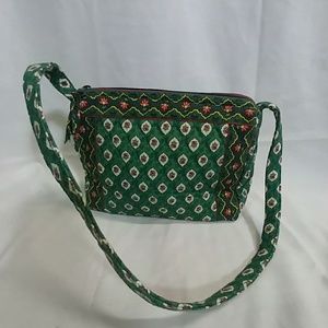 Vera Bradley green quilted shoulder purse